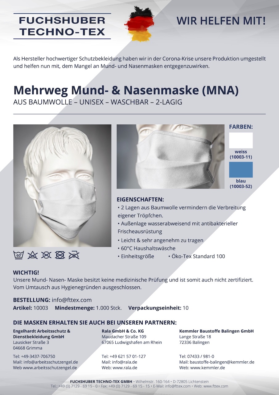 MNA Maske Cotton Basic Art. 10003